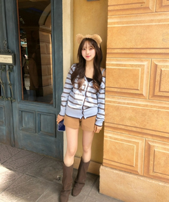 無地ニットショートパンツ DEEP BEIGE