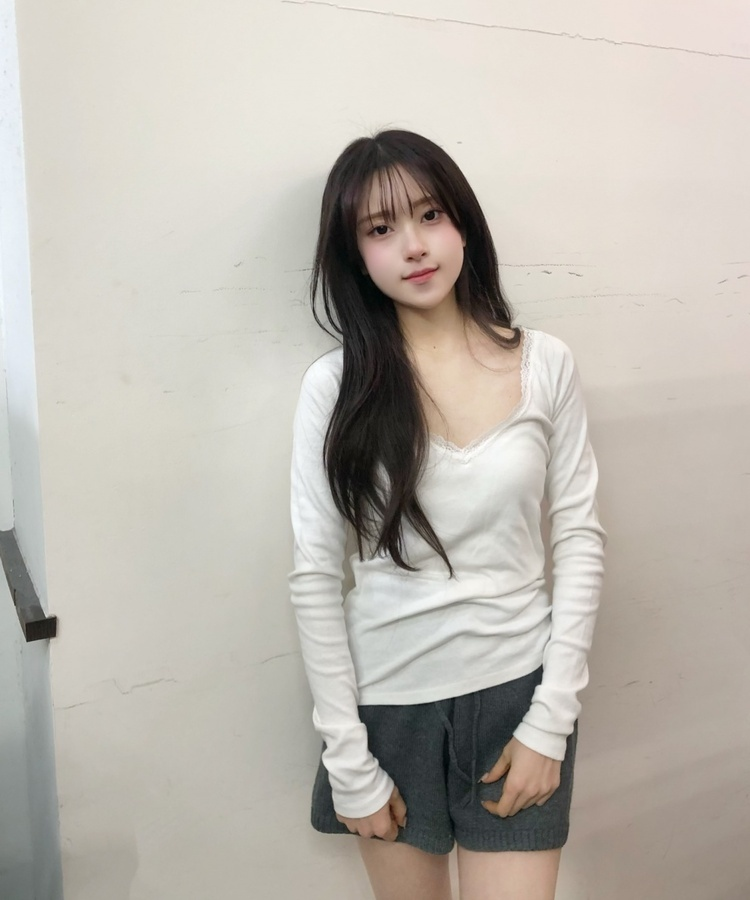 無地ニットショートパンツ CHARCOAL