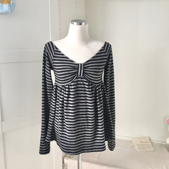 모리걸 스트라이프 리본 긴팔 티셔츠 롱슬리브 원피스