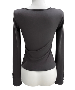 スリムフィットボタン長袖Tシャツ(5color)