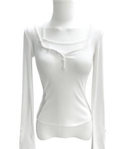 スリムフィットボタン長袖Tシャツ(5color)