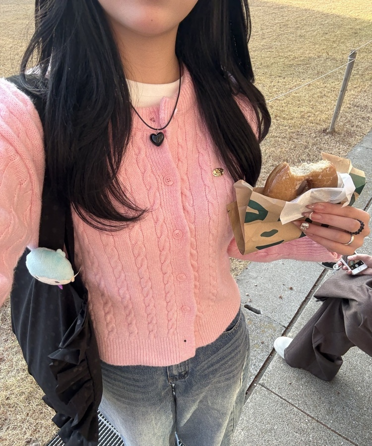 러브 도트 프릴 가방 블랙