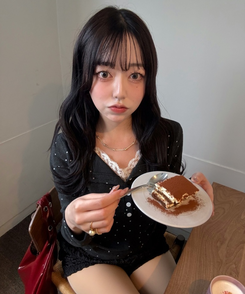 레이스 레이어드 도트 이너티 먹색