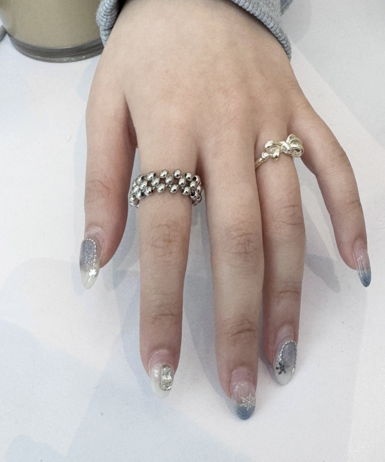 시크 비즈 반지 링 실버