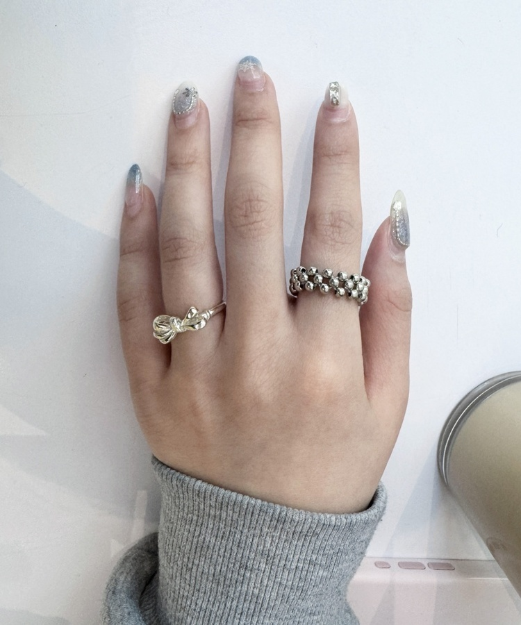 시크 비즈 반지 링 실버