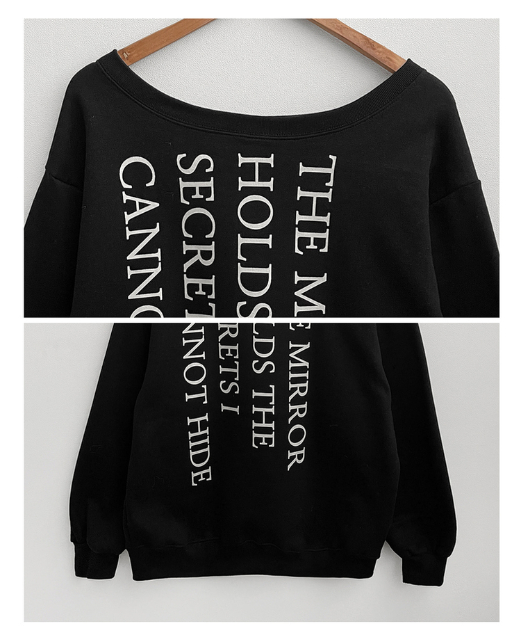 하이드레터링프린팅오프숄더박스핏맨투맨