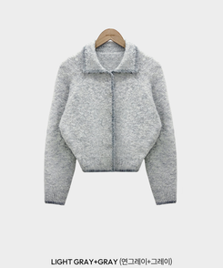 밑단 똑 잡아주는 2탄윈터 에디션 겨울부클 카라 배색 잘록핏 니트 가디건