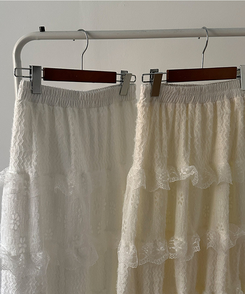 달콤 레이스 빈티지 프릴 캉캉 모리걸 롱 스커트