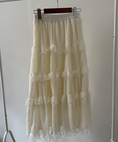 달콤 레이스 빈티지 프릴 캉캉 모리걸 롱 스커트