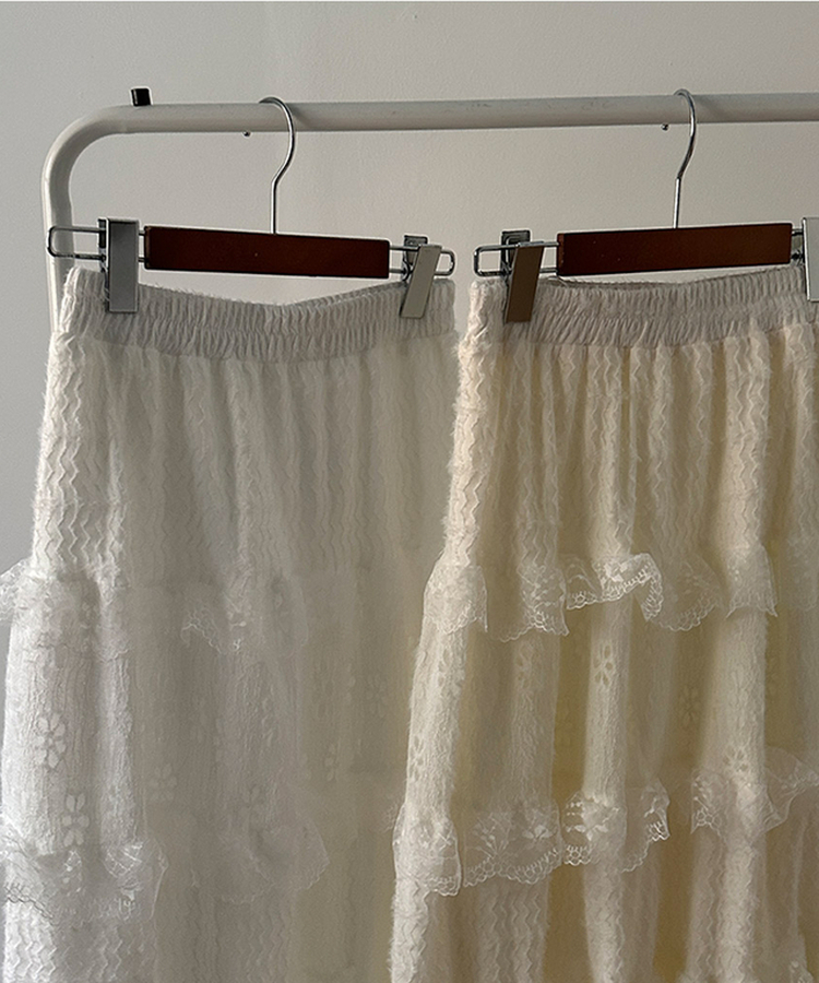 달콤 레이스 빈티지 프릴 캉캉 모리걸 롱 스커트