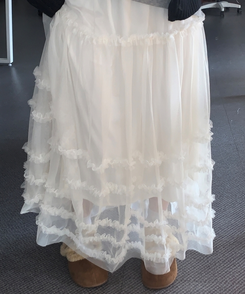レースシースルーティアードスカート IVORY