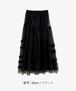 レースシースルーティアードスカート