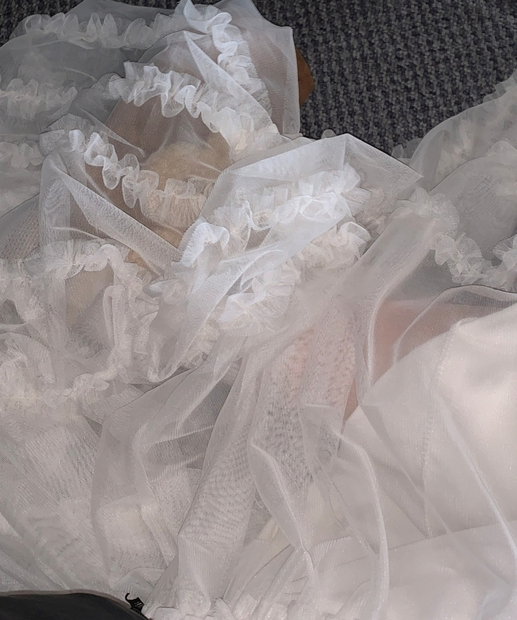 レースシースルーティアードスカート IVORY