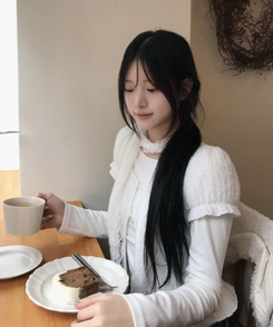 【SET】ナチュラルレーストップス＋ストール IVORY