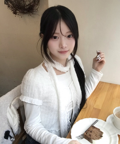 【SET】ナチュラルレーストップス＋ストール IVORY