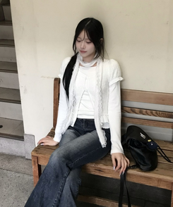 【SET】ナチュラルレーストップス＋ストール IVORY