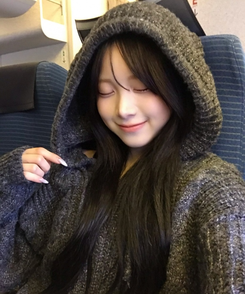 꽈배기 후드 니트 집업 먹색