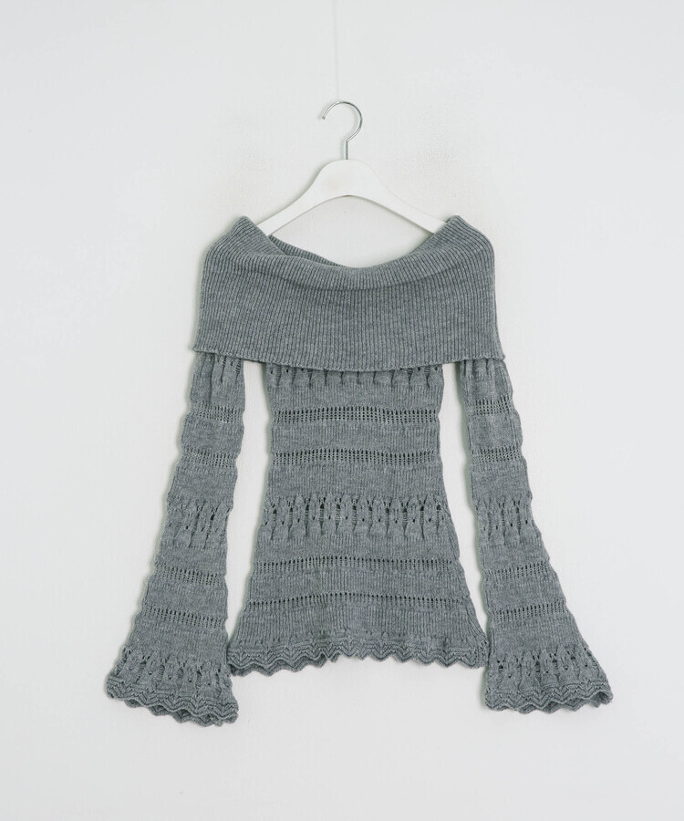 オフショルダーニットトップス