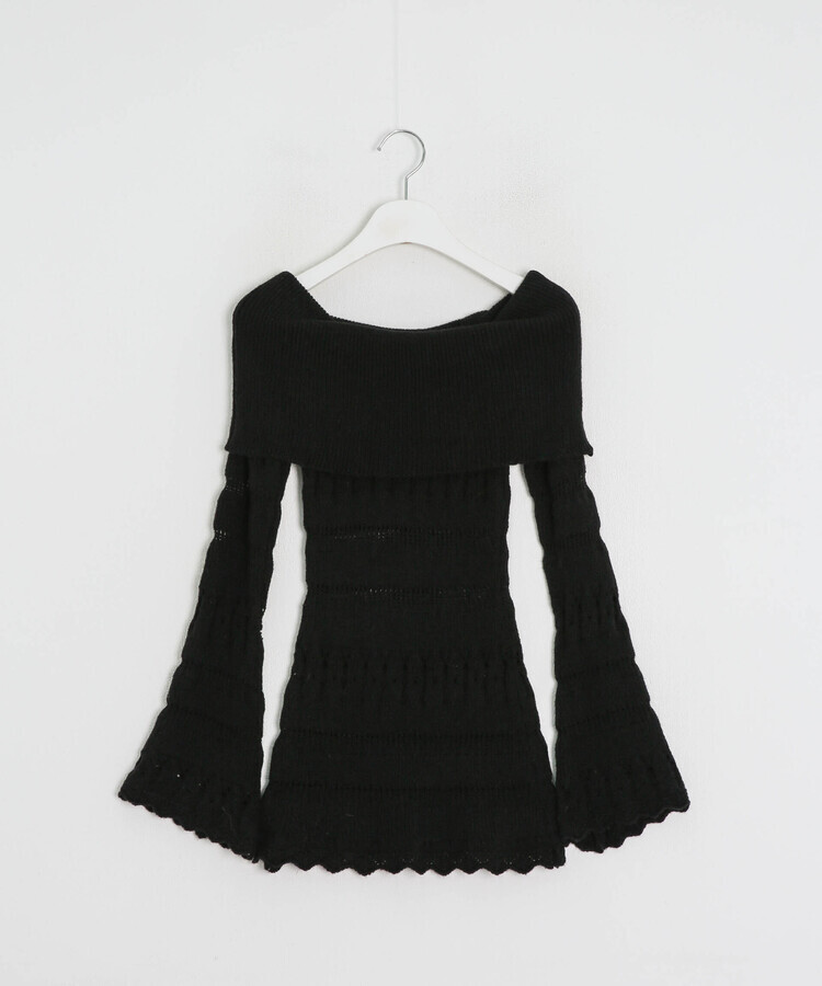 オフショルダーニットトップス