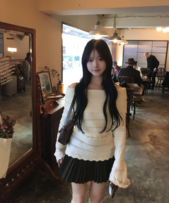 코코 펀칭 오프 니트 아이보리