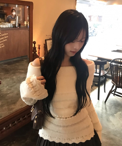 코코 펀칭 오프 니트 아이보리