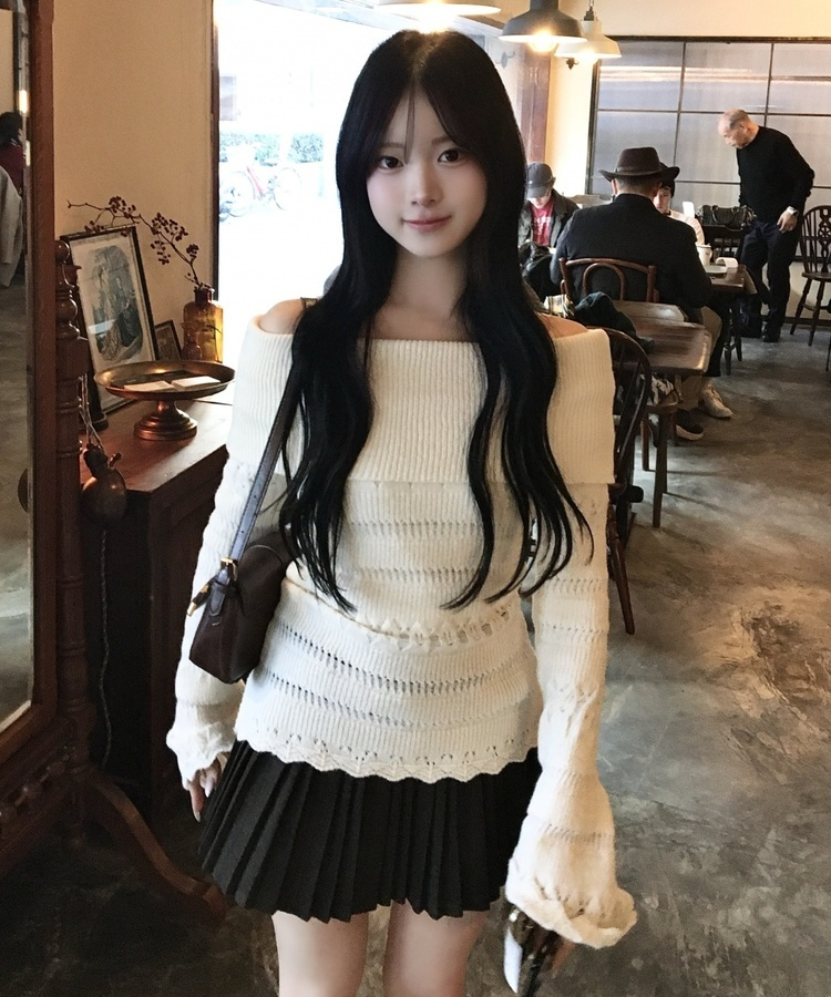 벨트 주름 미니 스커트 브라운