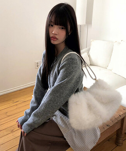 ファーショルダーバッグ WHITE