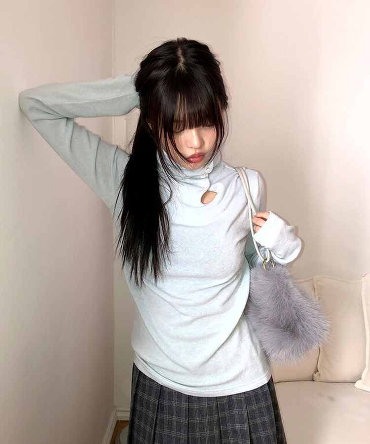 ファーショルダーバッグ LIGHT GRAY