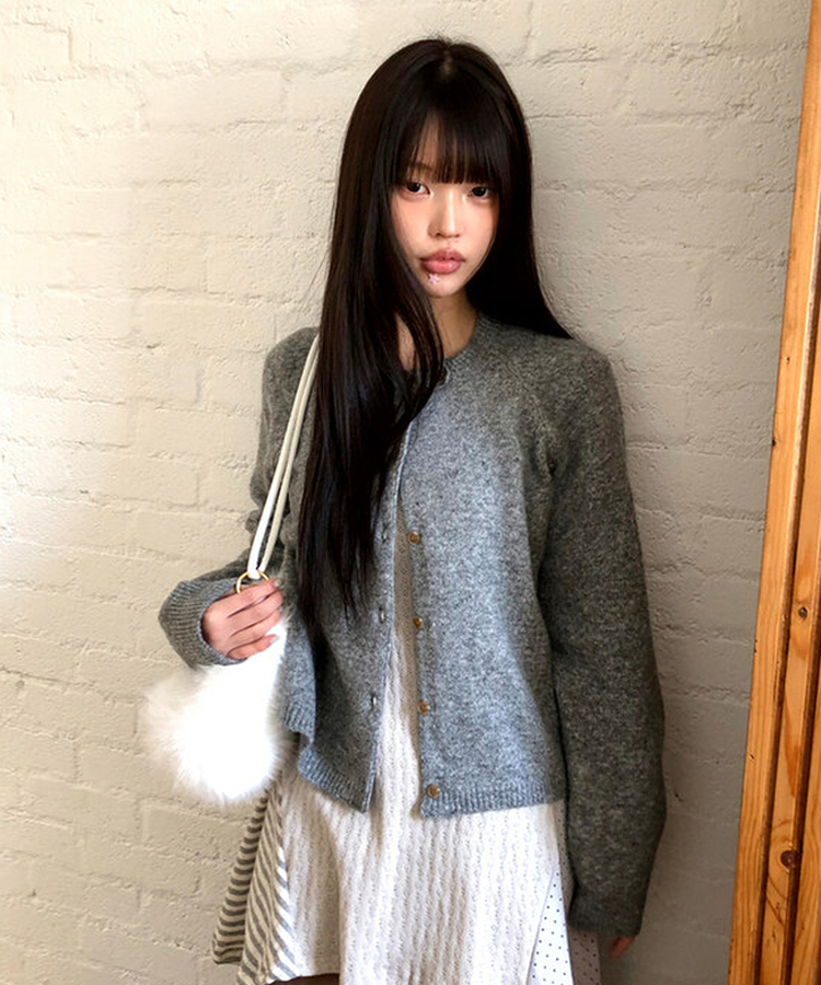 ファーショルダーバッグ WHITE