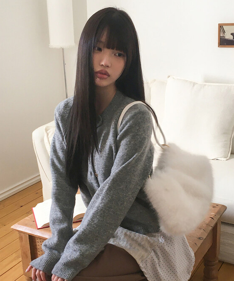 ファーショルダーバッグ WHITE