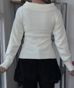 더블 버튼 니트티 아이보리