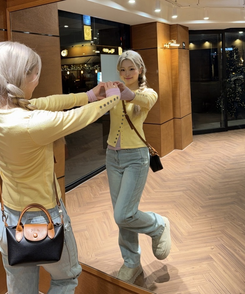 레트로 슬림 버튼 가디건 옐로우