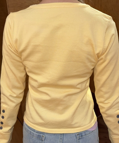 레트로 슬림 버튼 가디건 옐로우