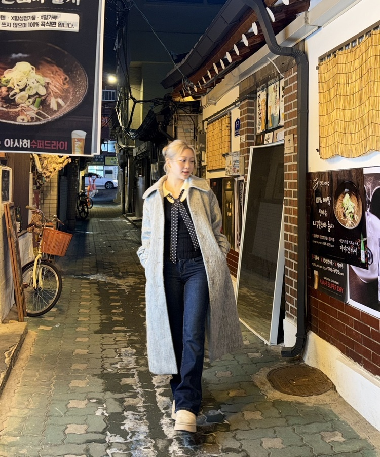 (세트)도트 타이 니트 블랙