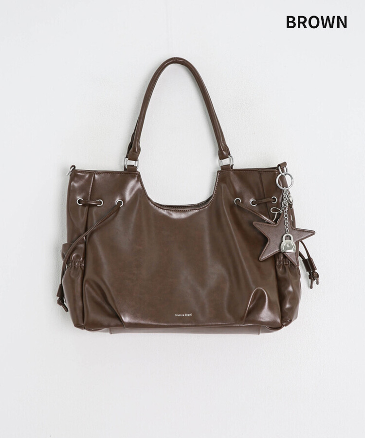 레더 대용량 숄더백