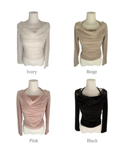 ホルターネックシフォンシャーリングブラウスTシャツ