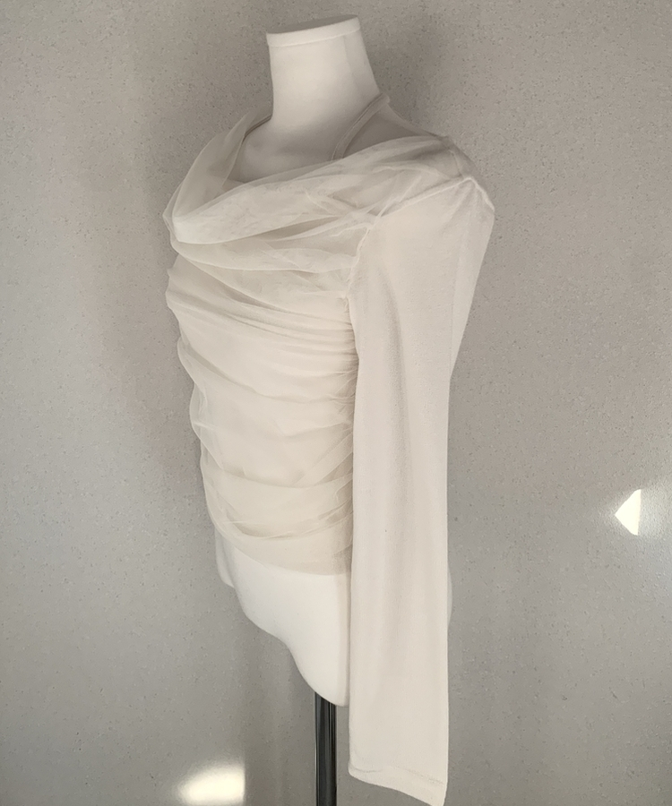 ホルターネックシフォンシャーリングブラウスTシャツ