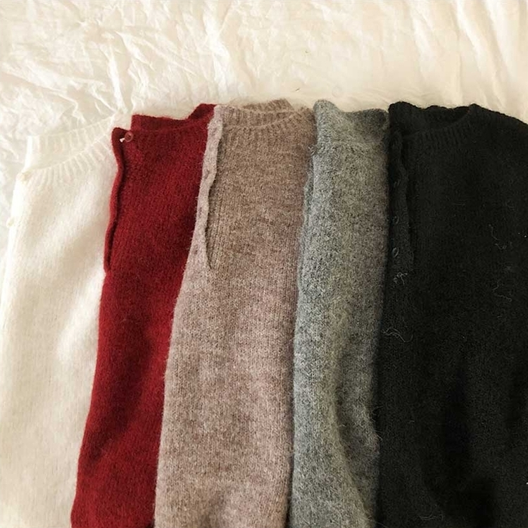 オーバーフィットヘンリーネックニット(5color)