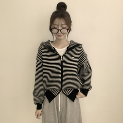 겨울까지 따뜻한 에리 팬던트 오버핏 겨울 긴팔 니트 후드 집업 루즈핏 가디건 데일리 상의 5color 블랙