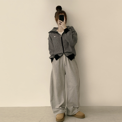 겨울까지 따뜻한 에리 팬던트 오버핏 겨울 긴팔 니트 후드 집업 루즈핏 가디건 데일리 상의 5color 블랙