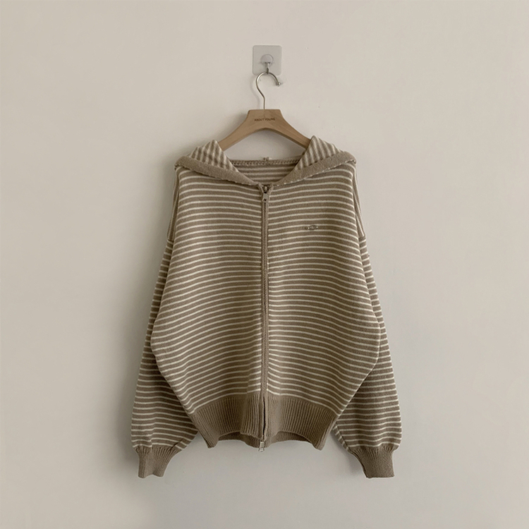 겨울까지 따뜻한 에리 팬던트 오버핏 겨울 긴팔 니트 후드 집업 루즈핏 가디건 데일리 상의 5color