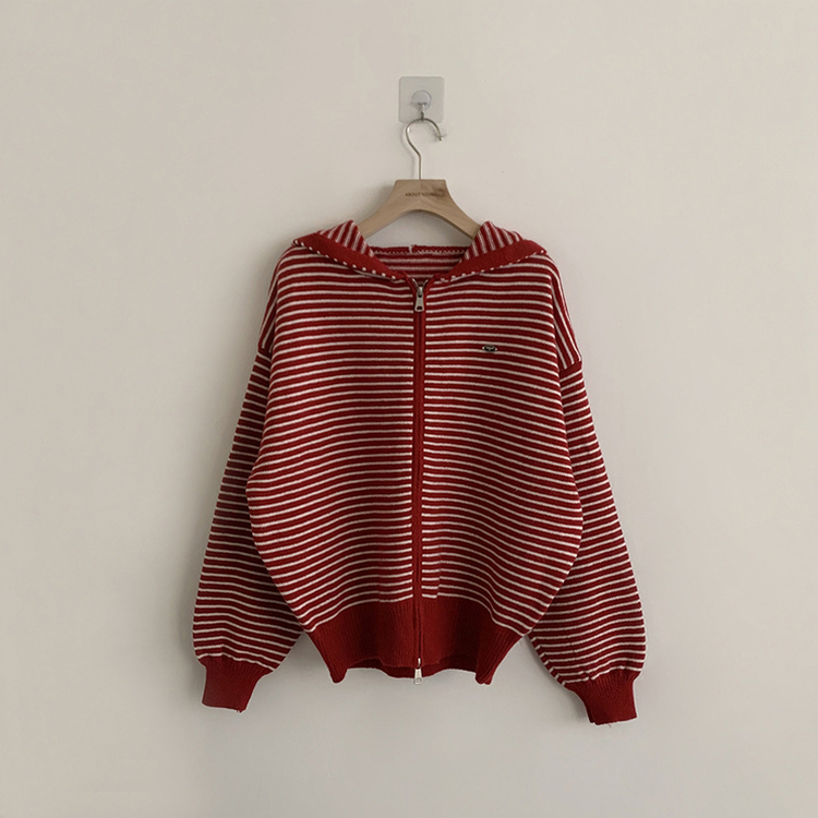 겨울까지 따뜻한 에리 팬던트 오버핏 겨울 긴팔 니트 후드 집업 루즈핏 가디건 데일리 상의 5color