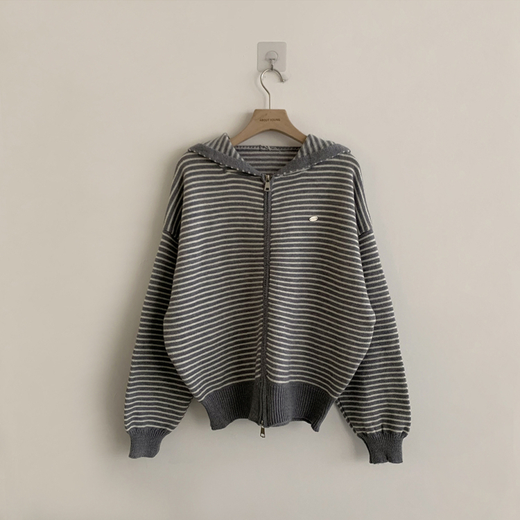 겨울까지 따뜻한 에리 팬던트 오버핏 겨울 긴팔 니트 후드 집업 루즈핏 가디건 데일리 상의 5color