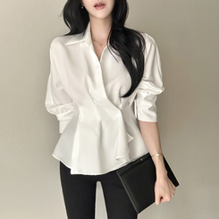 ピンタックシャツブラウス(6color) WHITE