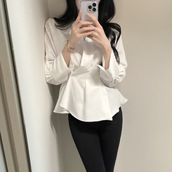 ピンタックシャツブラウス(6color) WHITE