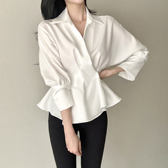 ピンタックシャツブラウス(6color) WHITE