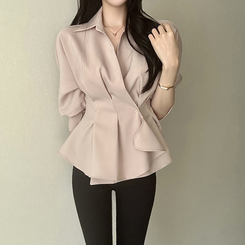 ピンタックシャツブラウス(6color) IVORY