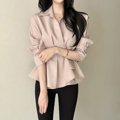 ピンタックシャツブラウス(6color) IVORY