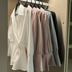 ピンタックシャツブラウス(6color)