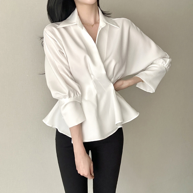 ピンタックシャツブラウス(6color) WHITE